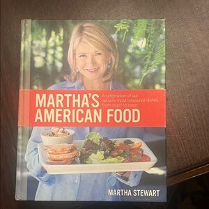 Martha Stewart American Food Cookbook with Red and Blue Cover